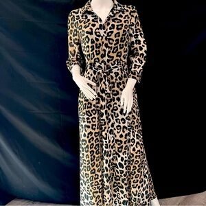 Banana Republic Leopard Print Button-Up Dress